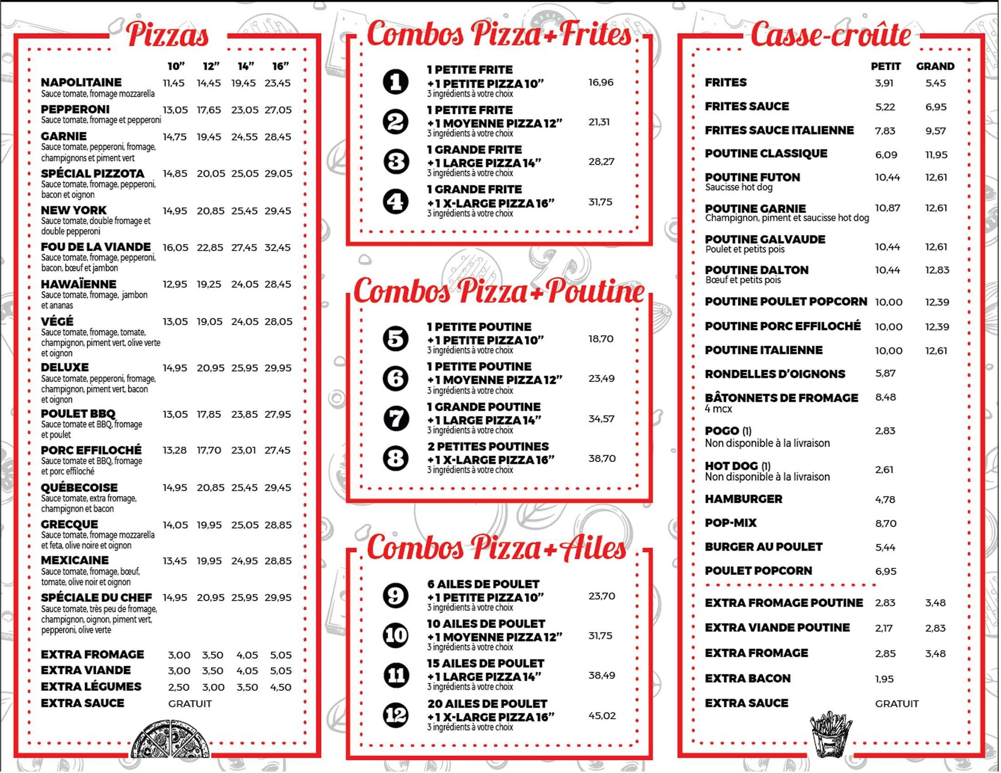 la pizzota menu 2